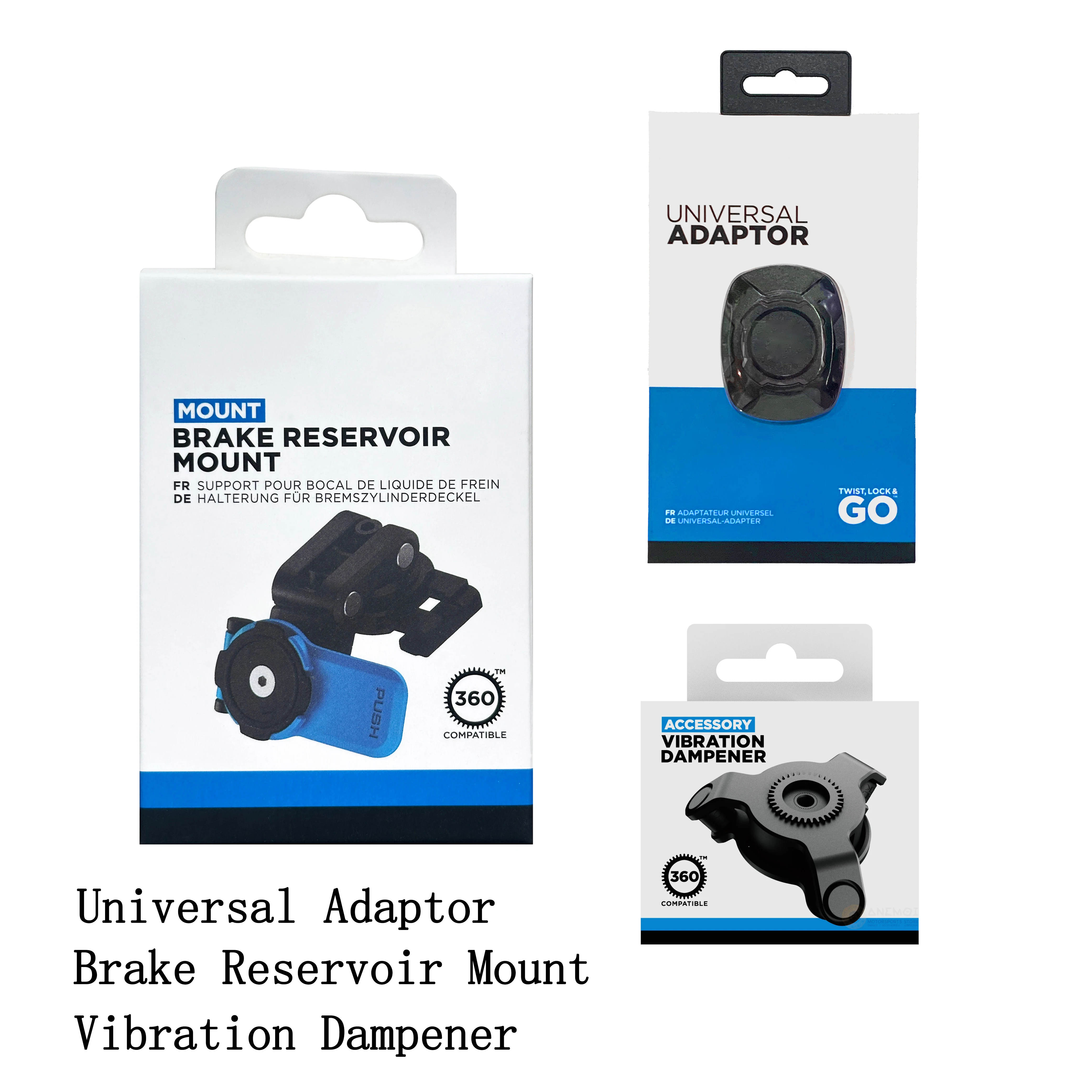 

Motorcycle Phone Mount Kit-Brake Reservoir Mount Universal Adaptor Vibration Dampener