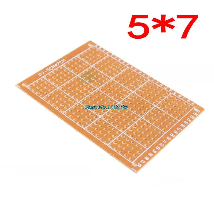 10PCS 5*7 PCB 5x7 PCB 5cm 7cm DIY Prototyp Papier PCB Universal Board gelb