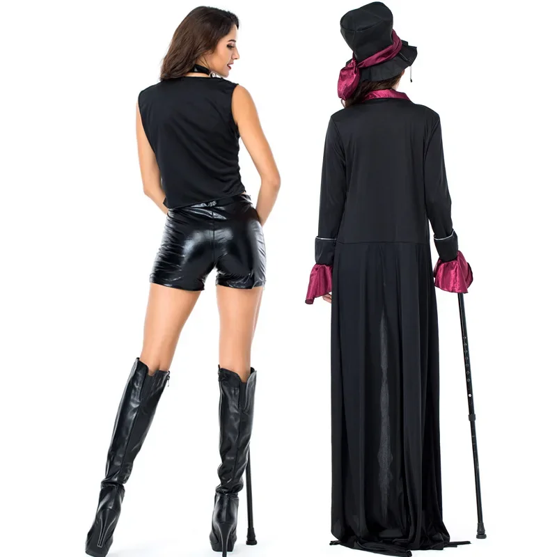 Deluxe Vampire Earls Costume Cosplay per adulto Costume di Halloween per le donne Carnival Party Bat Dress Up Suit