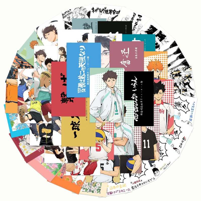 43/30/10PCS Asahi Azumane Kuroo Kurohashi Hinata Shoyo Popular Anime Stickers Suitcase Handbook Decoration Waterproof Stickers