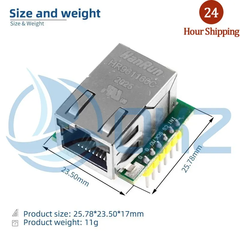 10PCS W5500 Module SPI Interface Ethernet Module W5100W5200 USR-ES1 Compatible