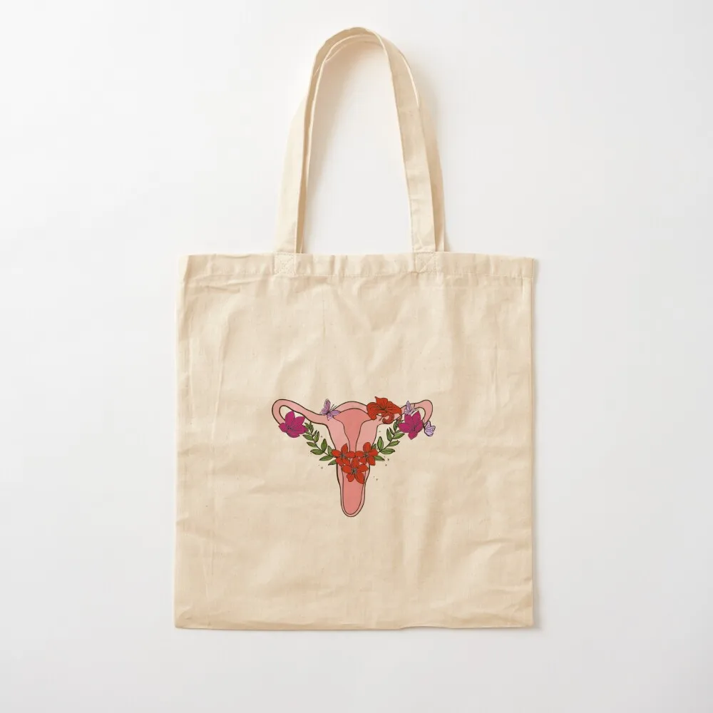 Floral uterus Tote Bag Reusable bags bags woman 2025 Women's shopper bag bag luxury women