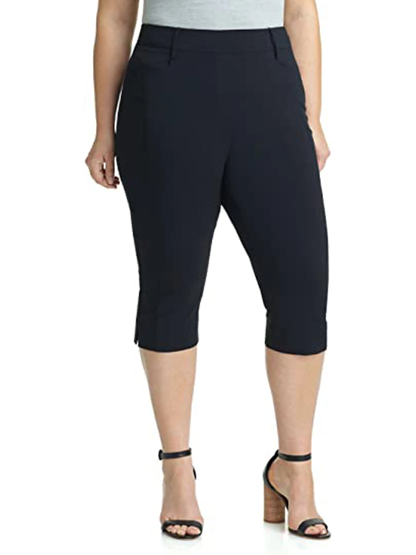 2024 summer plus size European and American style high elastic fabric slim-fit hip style cropped pants
