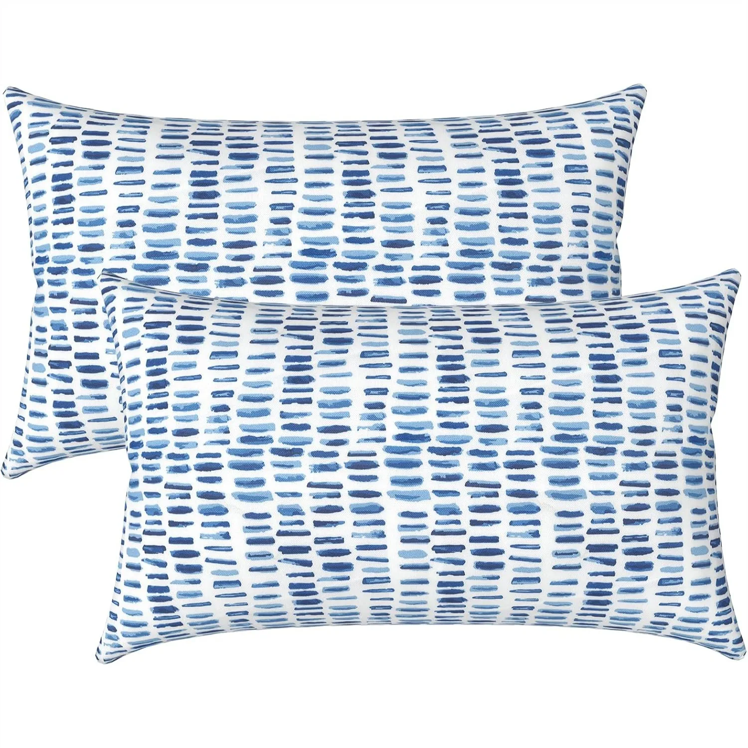 

Set Of 2 Patio Lumbar Pillows 12x20 Inches Fade Resistant Outdoor Lumbar Pillow With Inners Fluffy Decorative Garden Lumbar Cushions For Home Patio Sofa Use Pebble Blue
