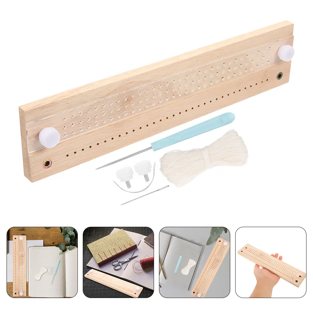 

1 set 1 Kit For Beginners Wooden Iron Punching Cradle Sewing Binding Pins Supply Diy Notebook Journal Repair Tools Set Handmade