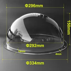 12 Inch Large Size Indoor Outdoor Acrylic Clear Dome Cover Surveillance CCTV Camera Housing Waterproof Dust Transparent Case