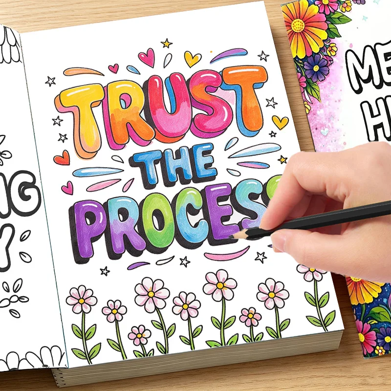 Mindfulness Mental Health Coloring Book Colorful Floral Patterns Relaxing Anti‑Stress Therapeutic Colouring Pages for Adults