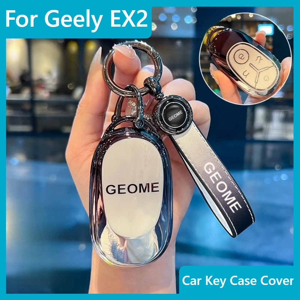 For Geely EX2 Full Wrap Car Key Case Cover Automobile Smart Remote Protective Shell Car Interior Accessories