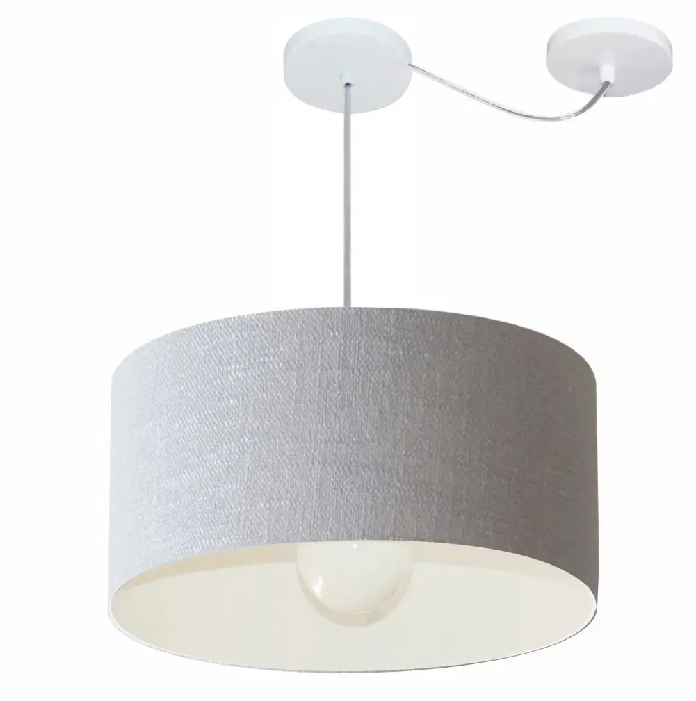 50x25cm Rustic Grey-Bivolt Md-4230 Dome Fabric Pendent With Deviation Chandelier