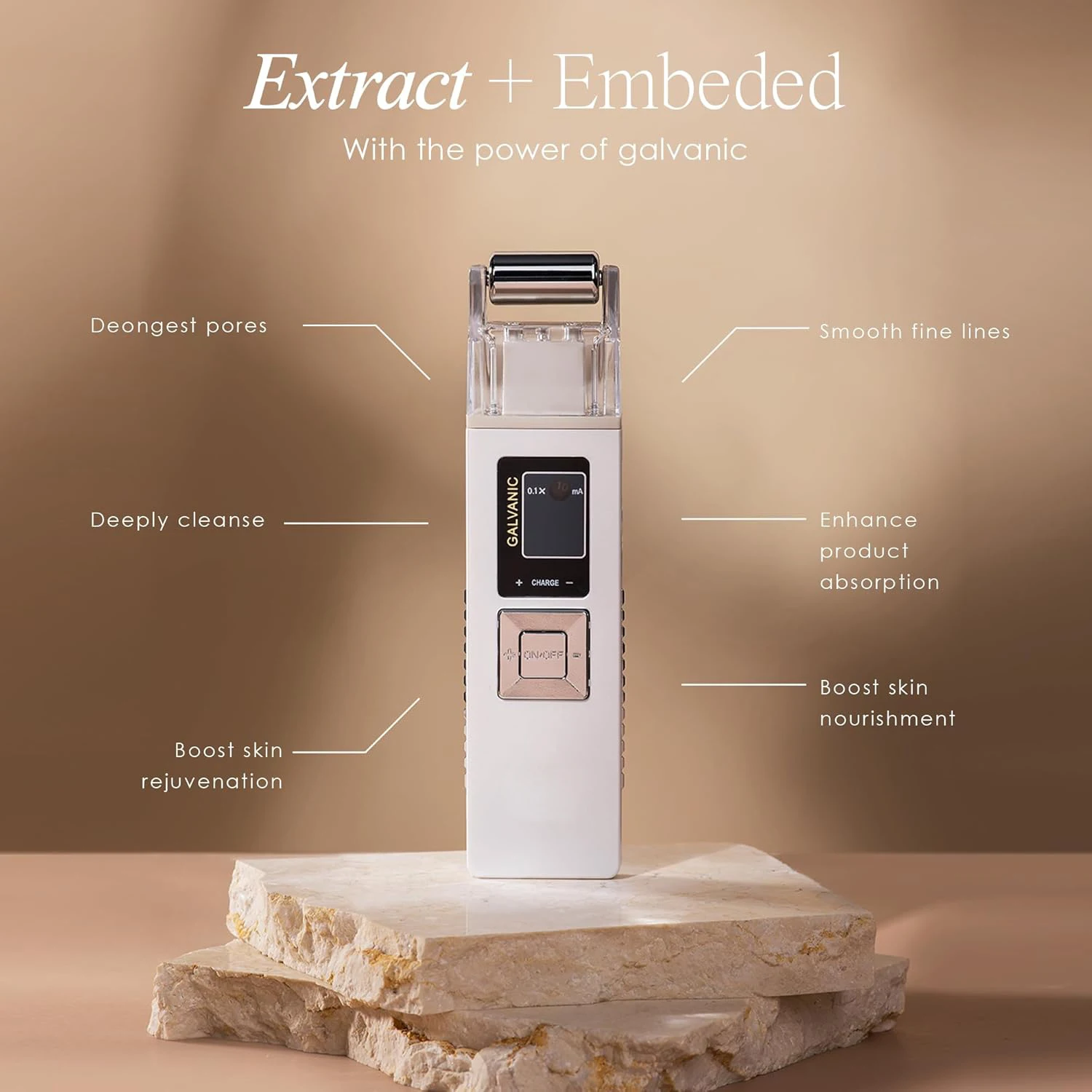 2 in 1 Rullo galvanico per il lifting del viso Cura della pelle Riduce le rughe Rafforzamento della pelle Pulizia profonda dei pori Dispositivo per il ringiovanimento dei microcorren