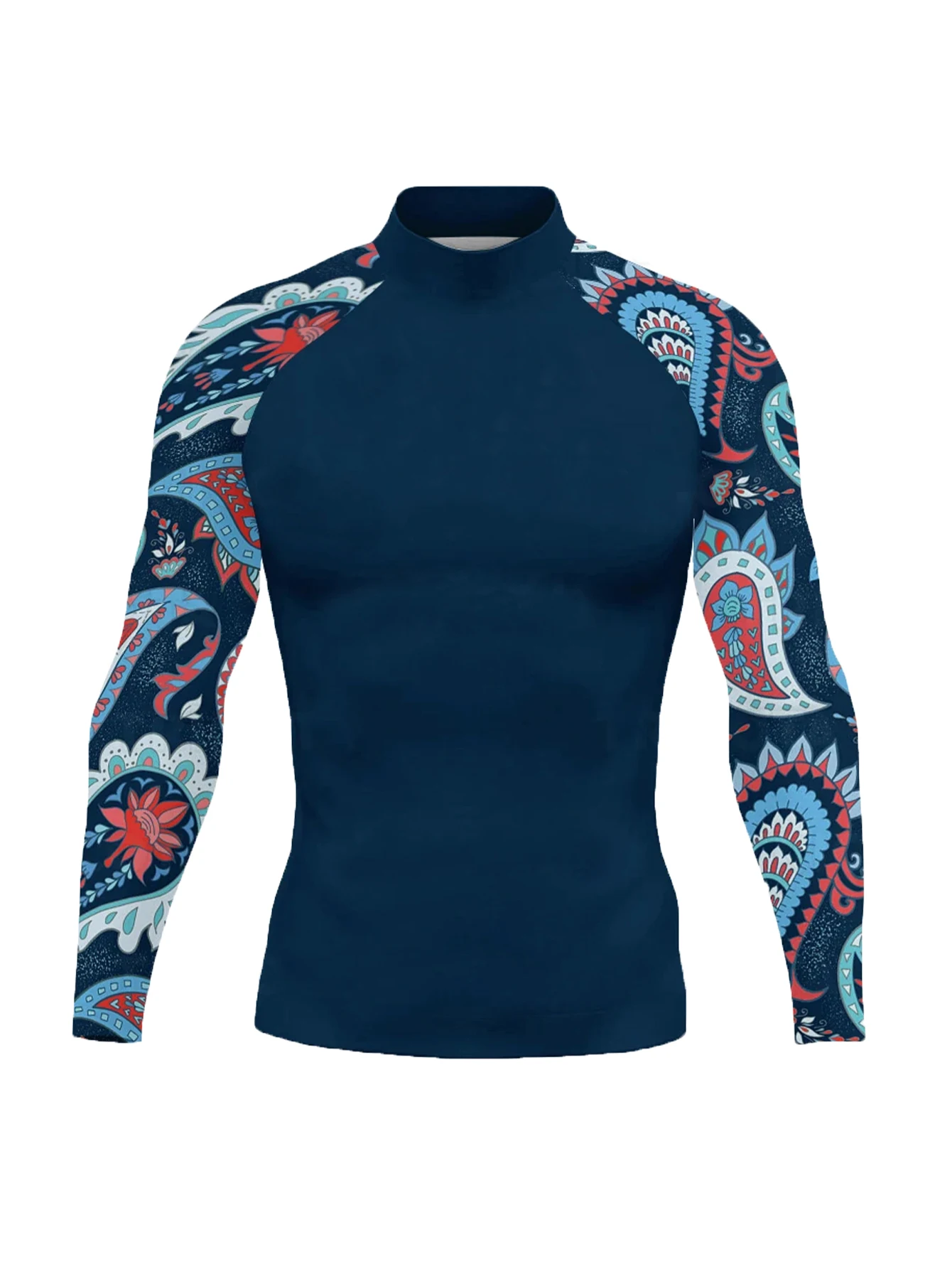 Men's Long Sleeve Surfing Shirt Rashguard Sun Protection Basic Surfing Suit Swimwear Diving Gym Clothes for Watersports