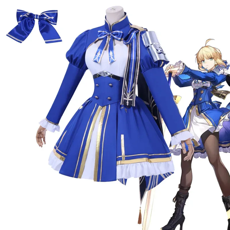 

Костюмы для косплея Fate Saber, синее платье, игра Honkai: Star Rail, униформа для ролевых игр, карнавальный наряд на Хэллоуин для женщин eo] 5