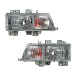 Pair Left&Right Headlight Assembly Without Bulb For ISUZU ELF Truck NPR NKR NQR NHR 1995 1996 1997 1998 1999 2000 2001 2002 2003