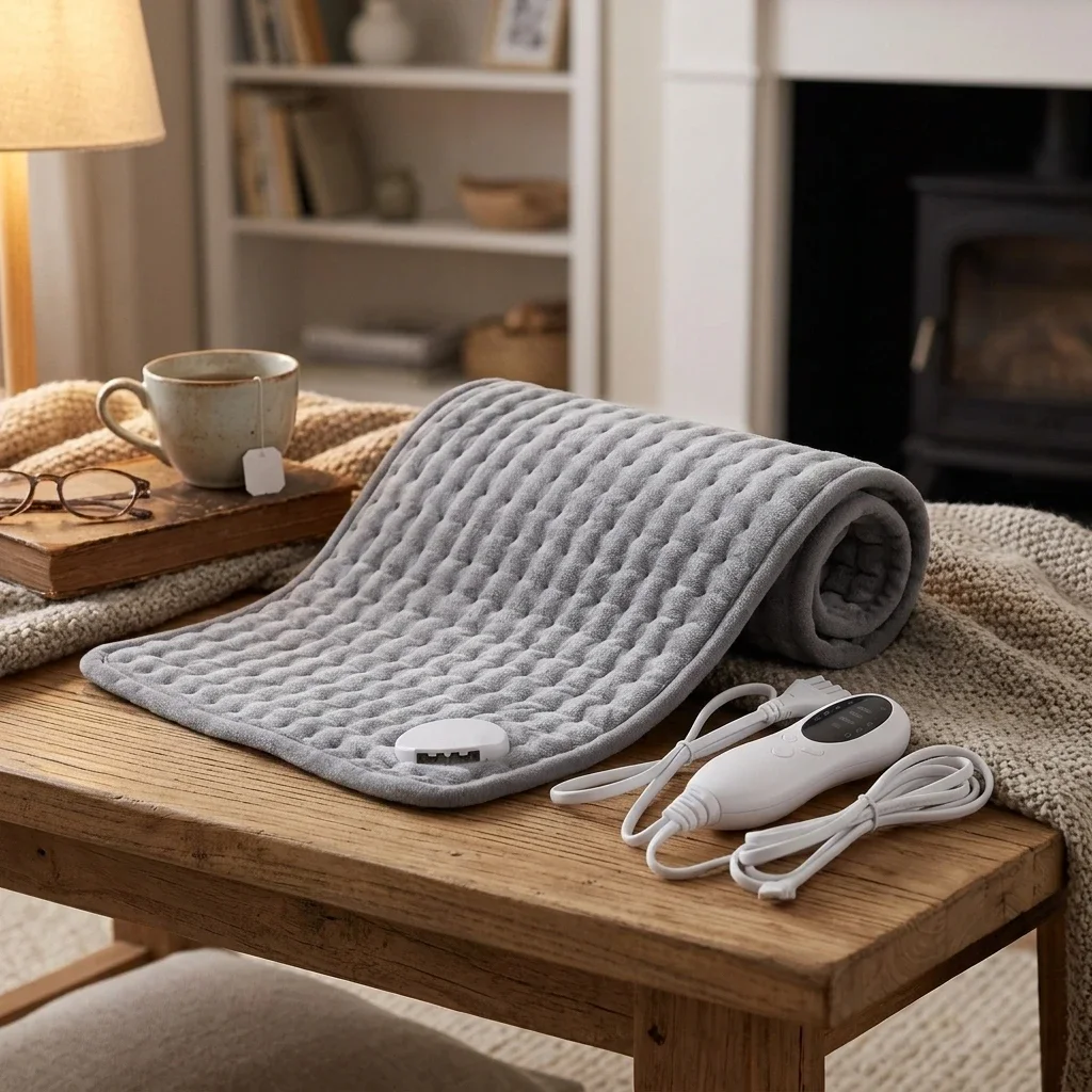 Professional Heating Pad Fast Heating Therapy Mat for Muscle Pain Relief 10 Heat Settings Auto-Off Large Body Warmer Grey