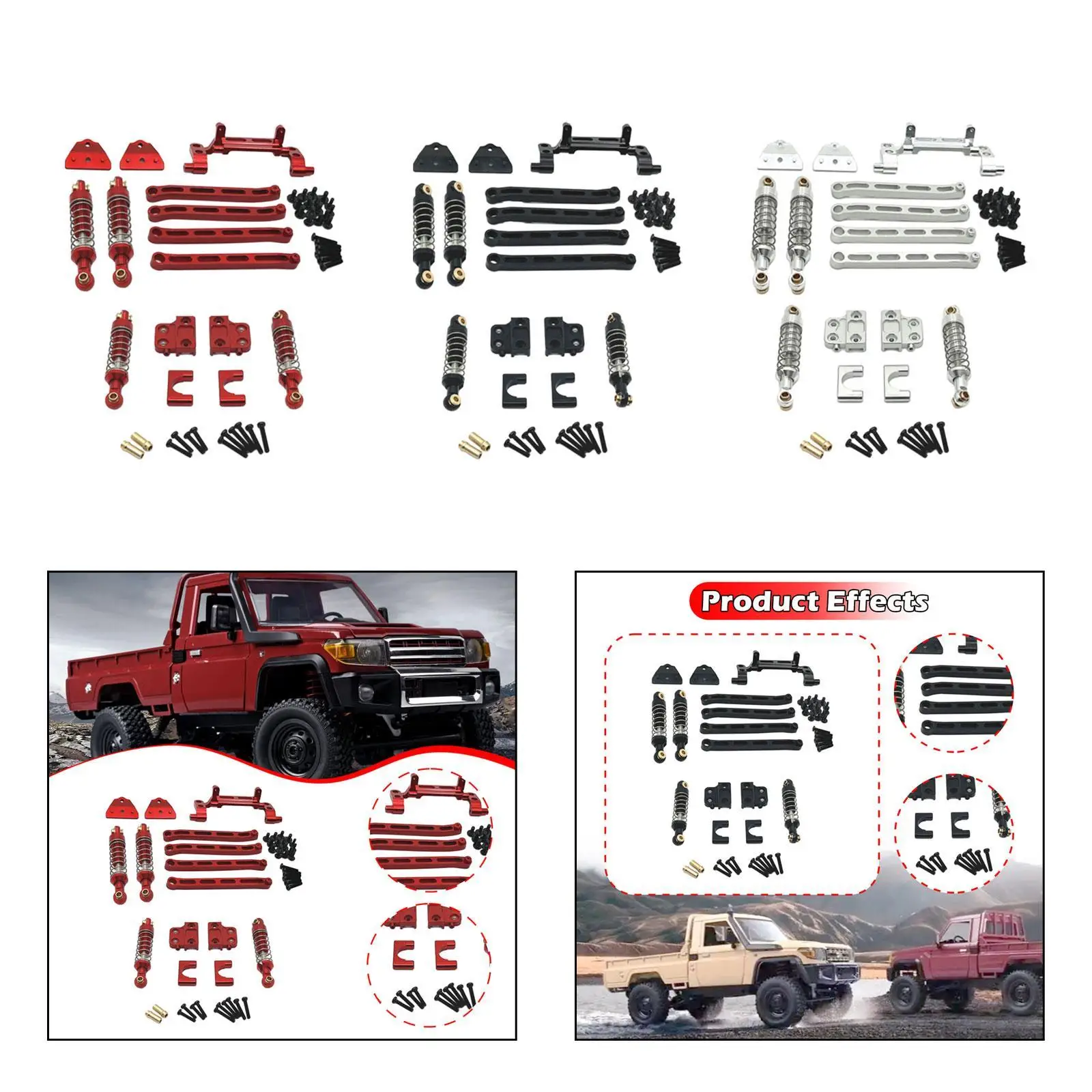 1/12 RC Car Spare Parts Kit Repair Part Replacement Metal Front Rear Shock Absorber for MN82 MN82S Model Truck DIY Parts RC Car