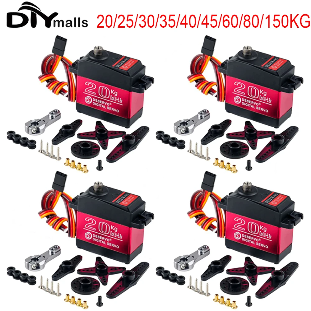 4pcs 20kg 25kg 30kg 35kg 40kg 45kg 60kg 80kg 150kg Servo Digtal RC Coreless Servo 180 Degeree Waterproof High Torque Servos