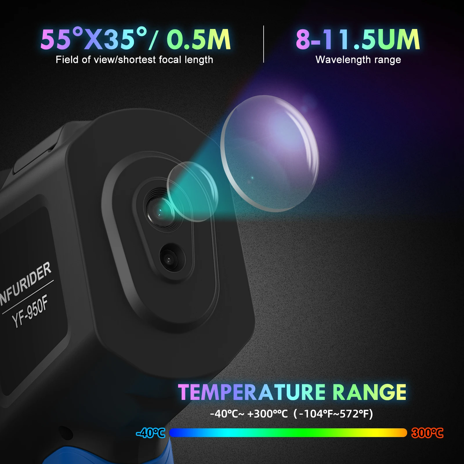 950F Infrared Thermal Imager 32×32 IR Resolution -40℃~300℃ 2.4