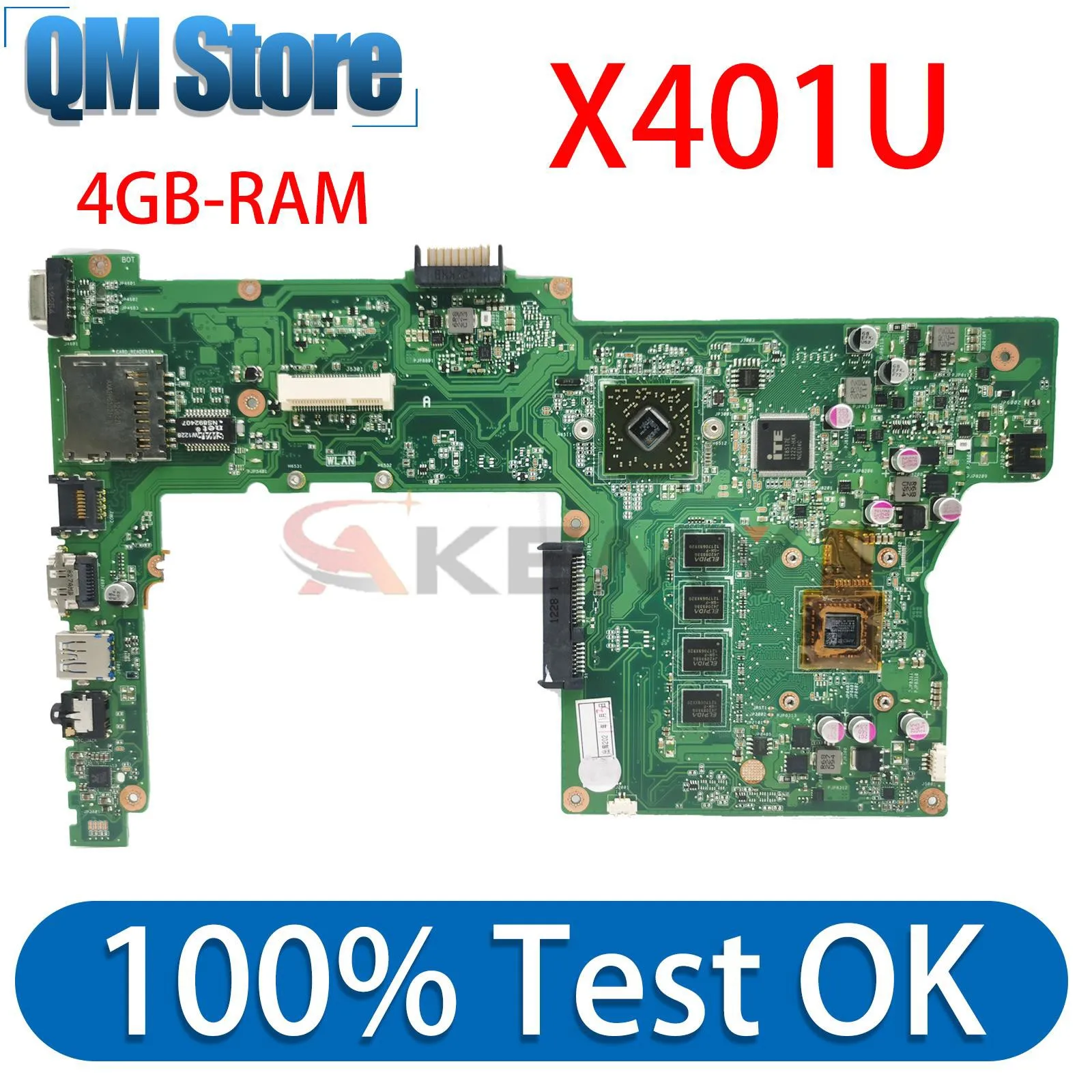 

For ASUS Laptop Motherboard X401U X501U Notebook Mainboard With AMD CPU Test OK 2G 4G RAM