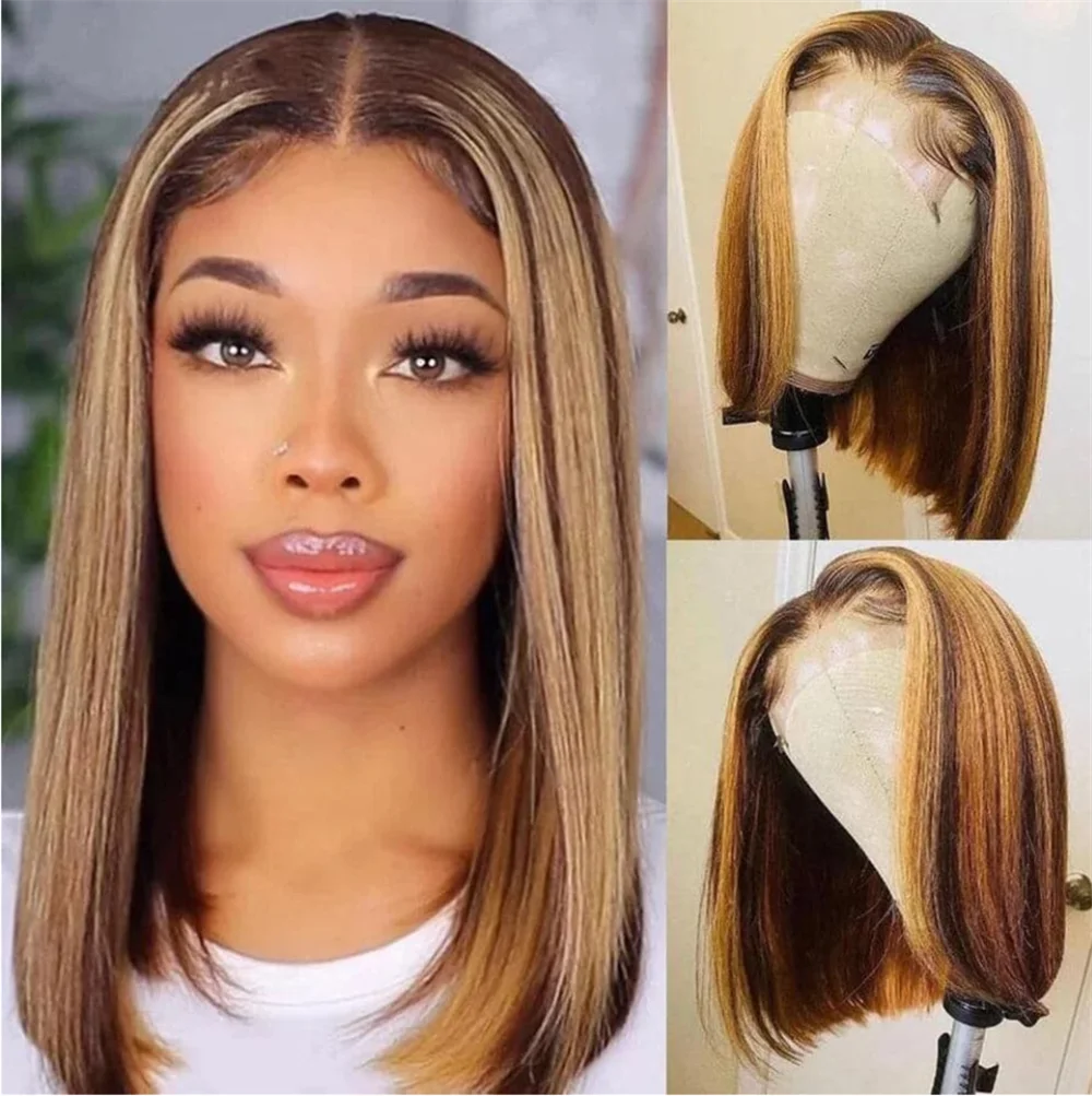 Soft 18inch Highlight Blonde Silky Straight 5x5 Silk Base Jewish Human Hair Wig With Baby Hair HD Lace European Hair Preplucked