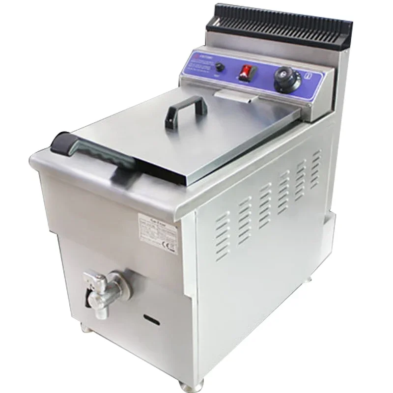 Desktop LPG Fryer with Oil Valve Fried Chicken Equipment GF-181V Gas Fryer 18L Single Cylinder French Fries Fryer