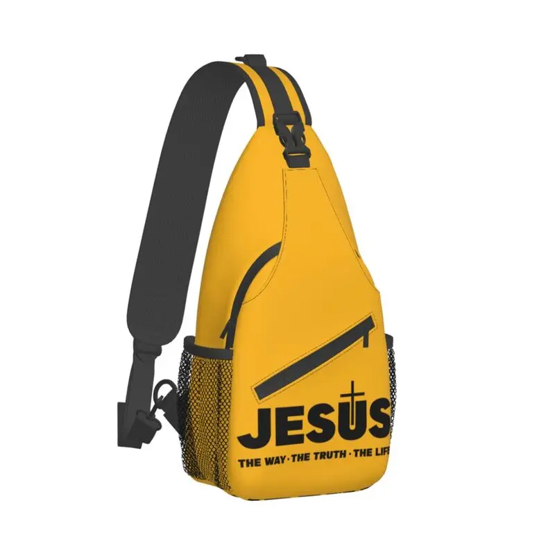 Mochila cruzada de Jesús, The Way The Truth The Life Sling Bag, religión, fe cristiana, pecho, hombro, Daypack