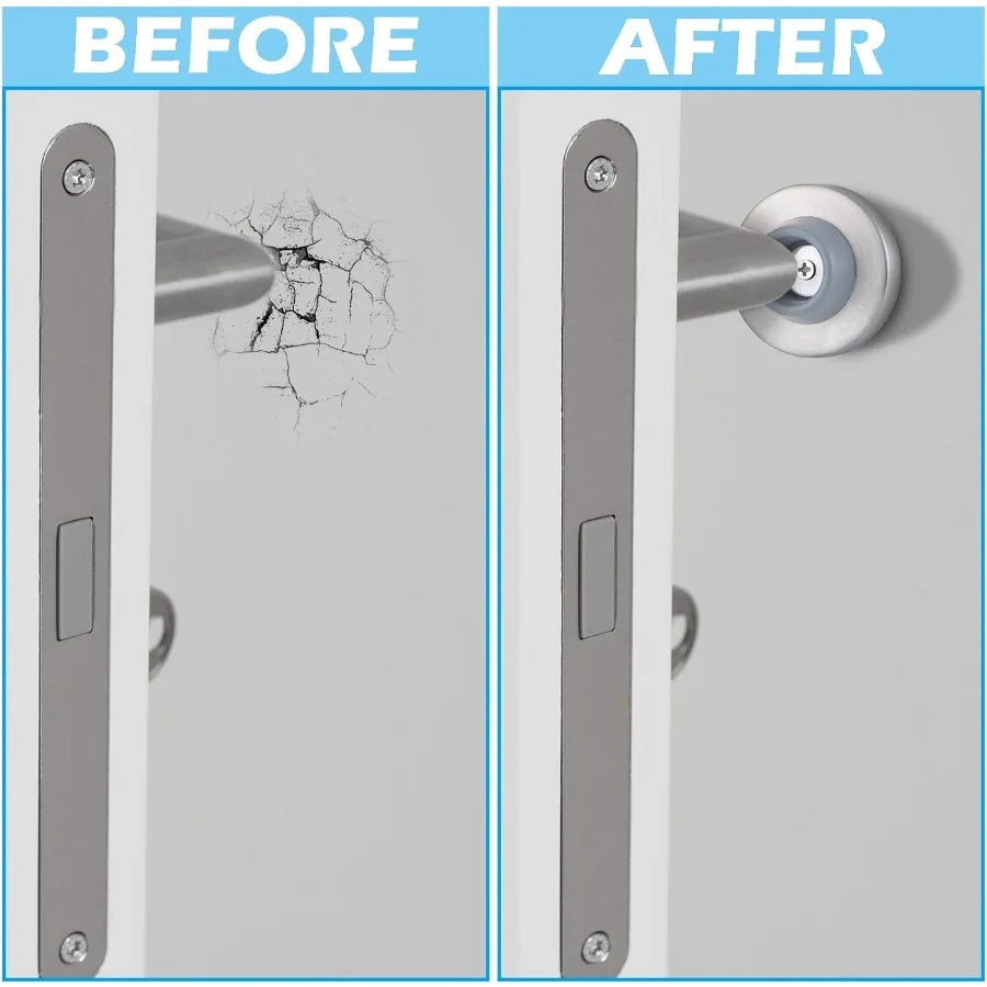 코이브 도어 스토퍼 벽 도어 범퍼 스테인리스 스틸 벽 보호대 도어 스톱 벽면 장착 플러시 범퍼 그레이 고무 코이브 도