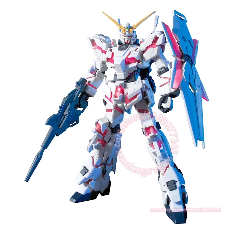 BANDAI RX-0 UNICORN GUNDAM (DESTROY MODE) HGUC 100 1/144 Trendy Figure Peripheral Model Children's Birthday Gift Boy Assemble