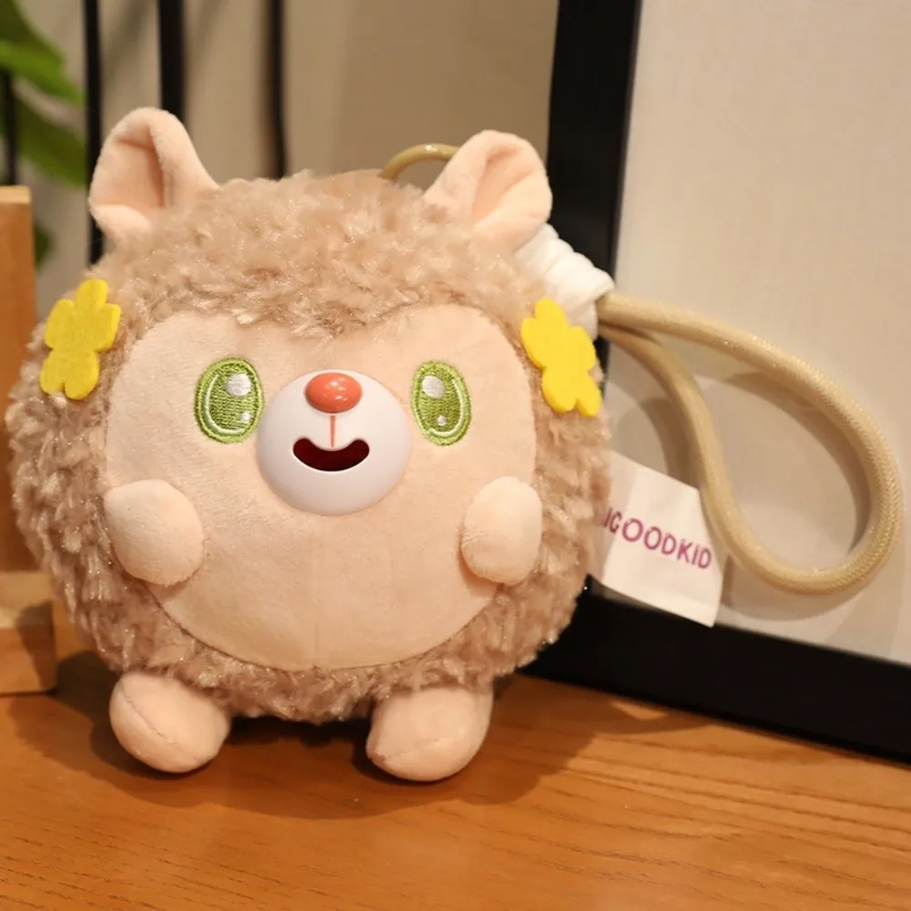 Colgante de peluche de Animal con lengua adhesiva, colgante de muñeco de peluche con sonido, bonito diseño divertido, llavero de muñeco de peluche, colgante de bolso