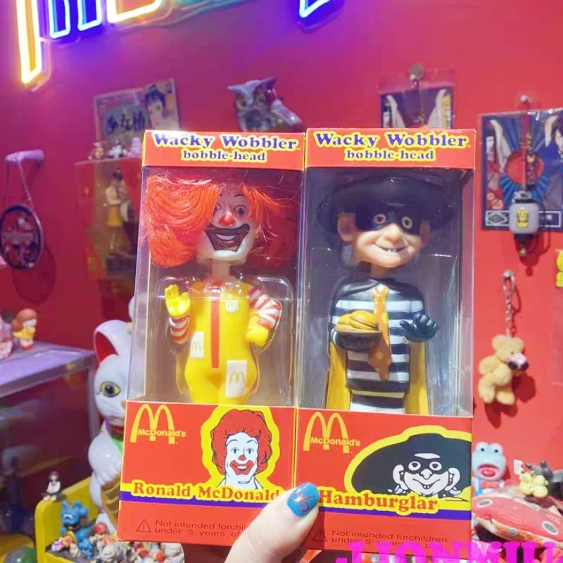 2024 New Hot Famous People Hamburglar Ronald Mcdonald Bobble Head Shake Wacky Wobbler Figure Model Gift