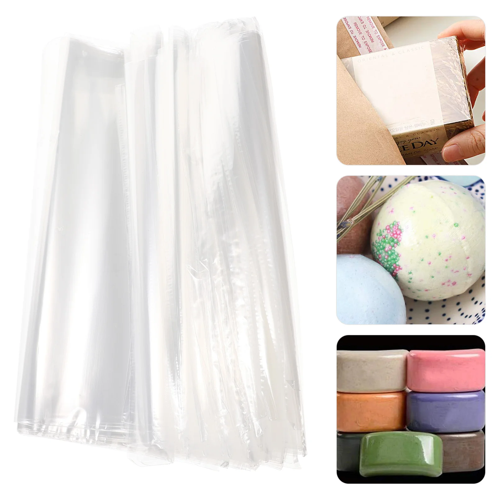 

200 Pcs Household Take Bath Heat Shrink Film Bag Vacuum Sealer Bags Packaging Soap Wrappers for Homemade New Material