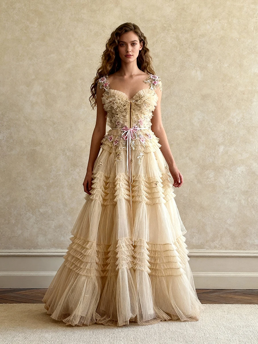 

A Line Long Evening Dress for Photo Shoot Appliques Wedding Dresses for Parties Bridesmaid Dresses for Special Occasions Gala