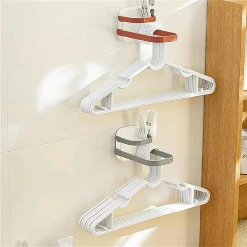 A77I شماعات ملابس متعددة الوظائف تخزين الرف لكمة خالية الحائط طبقة مزدوجة طوي رف ملابس تخزين الرف