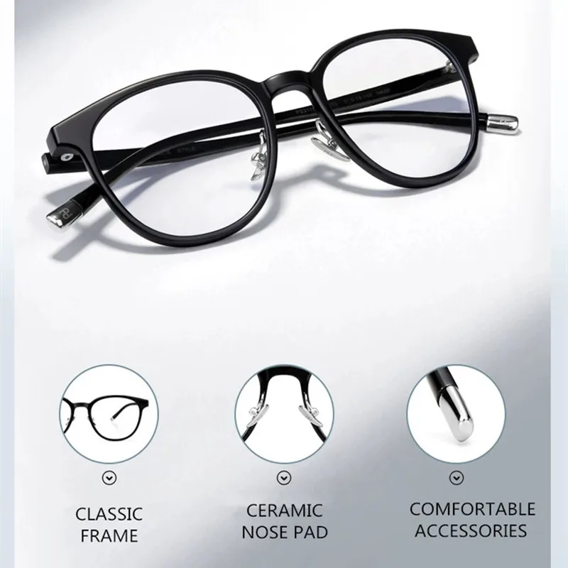 PARZIN Classic Black Round Myopia Glasses Frame Women Men New Unisex Optical Eyeglass Frame