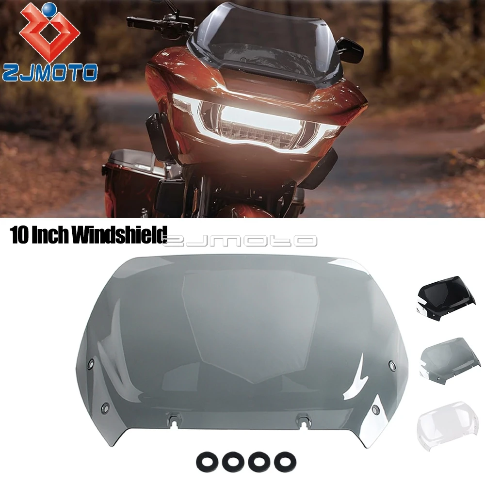 

Дефлектор ветрового стекла 10 дюймов для мотоциклов Harley Road Glide 117 121 FLTRX FLTRXSE FLTRXSTSE 2023 года и новее, защита обтекателя