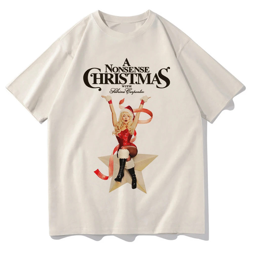 A Nonsense Christmas with Sabrina Carpenter T Shirt Fashion Men/Women Aesthetic T-Shirt High Quality Vintage Cotton Tees Shirts