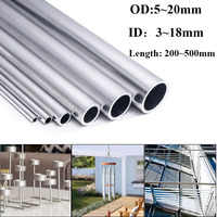 Aluminium Pipe 0.5~3mm Thickness 5-20mm OD Straight 200mm 500mm Long Round 6063 Seamless Aluminum Round Straight Tubing