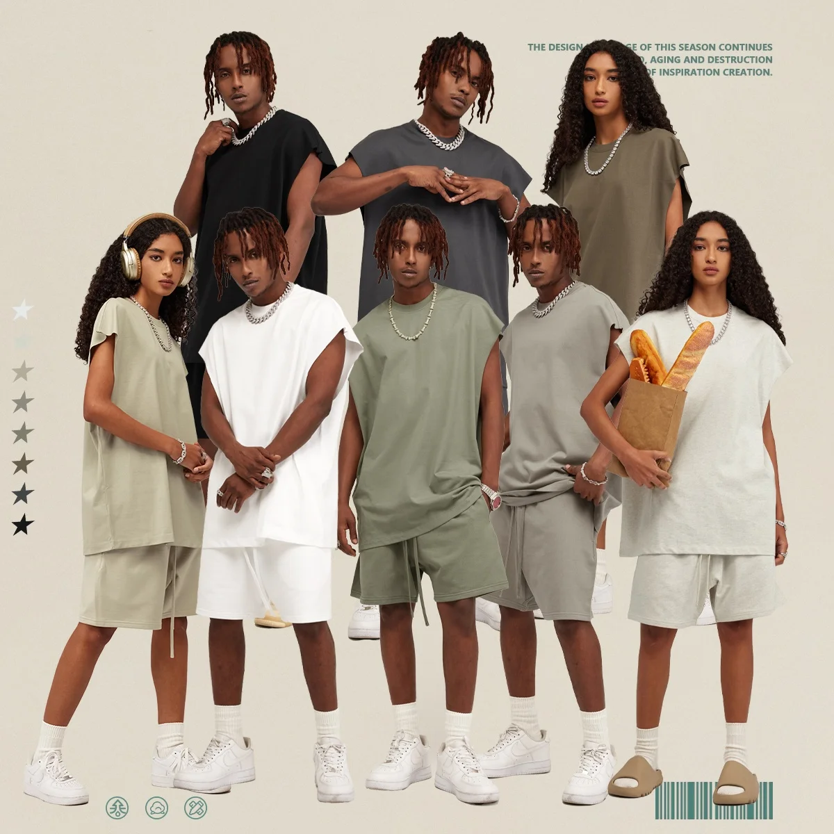 تيشيرتات رجالية عصرية لربيع وصيف 2025 100% قطن بدون أكمام تي شيرت رياضي للشارع للرجال بلون سادة تيشيرتات نسائية كبيرة الحجم