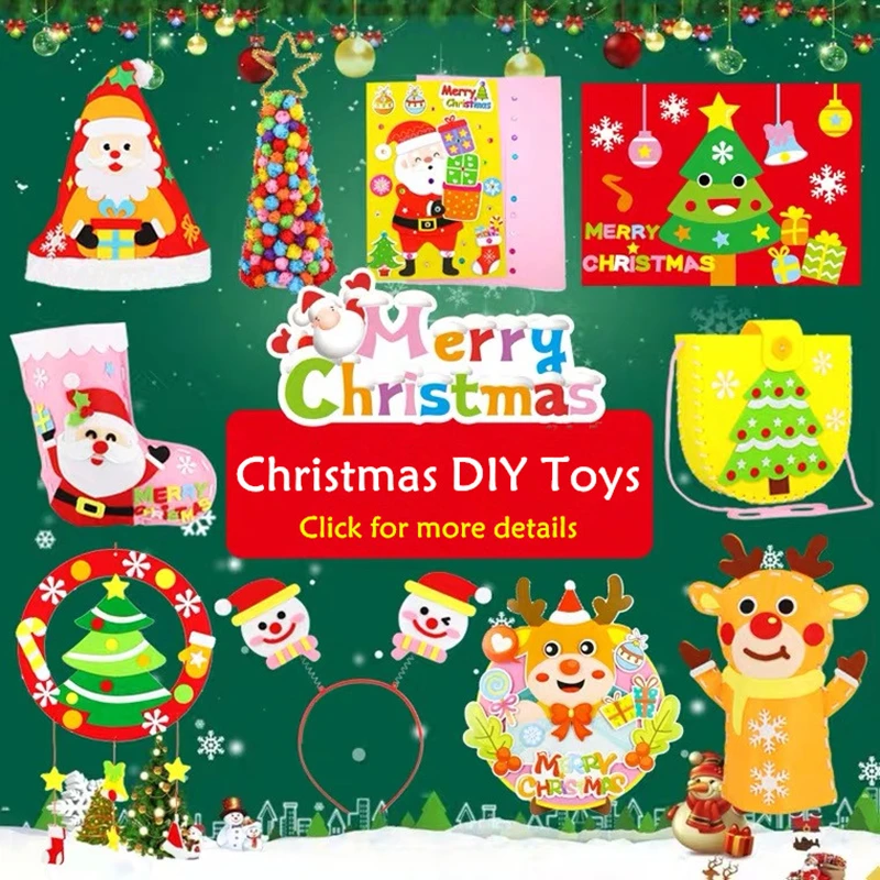 

DIY Christmas Decoration Handicraft Craft Toys Socks Hat Handbag Kindergarten Handmade Materials Kits Kids Gifts