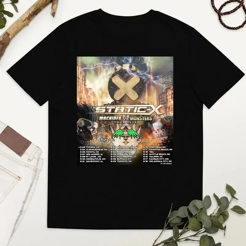Static X Band Machines Vs Monsters Tour T Shirt Full Size S 3Xl
