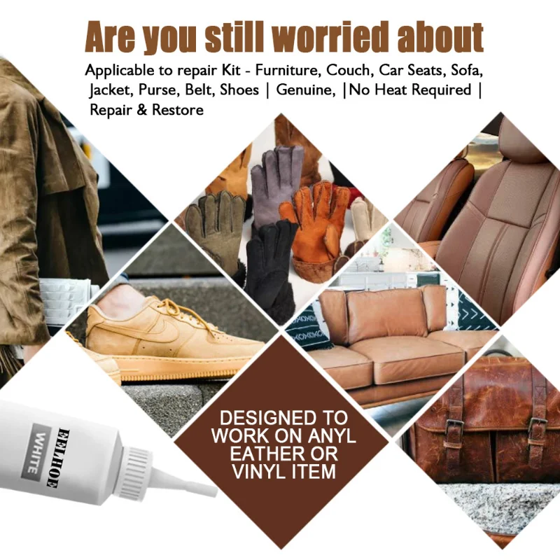 20ml Advanced Leather Repair Gel Color Repair Car Seat Leather Reparação Complementar Creme Pasta Leather Repair Kit