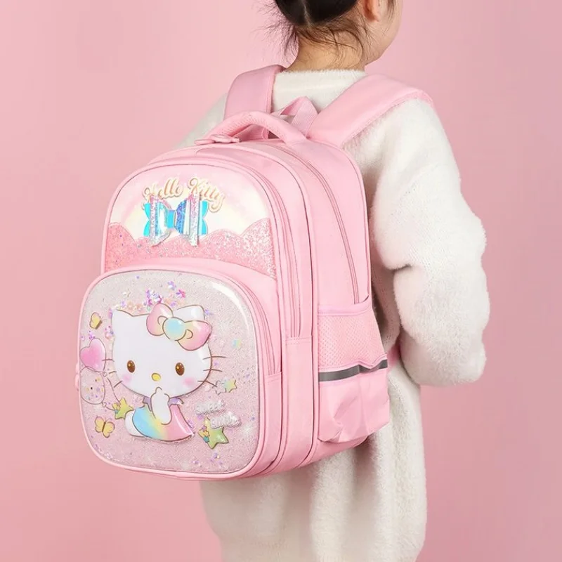 Hot Sale Sanrio Shoulder School Bag Pupils Girl Grade 1-4 Child Cinnamoroll Hello Kitty Melody Kuromi Cartoon Bag Girls Gifts