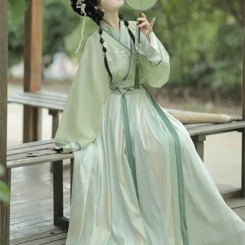 

Original Hanfu Dress Women Super Fairy Jin Made One-piece Waist-length Suit Spring Autumn New Chinese Style Lingbo Hanfu Dress