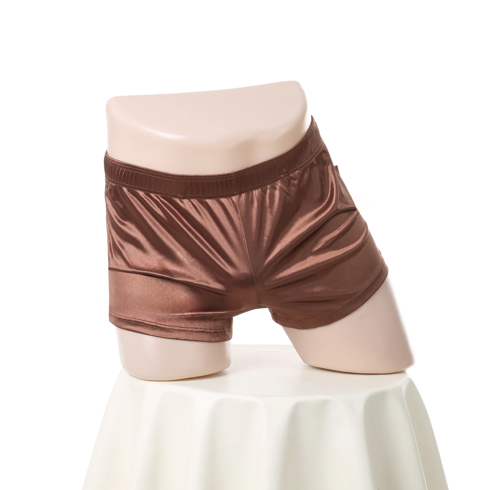 Sexy Nachtwäsche, Schlafanzug, kurze Hosen aus Satin, Herrenunterwäsche, Lounge-Pyjama, Homewear, Schlafhose, Boxershorts – Detail 10