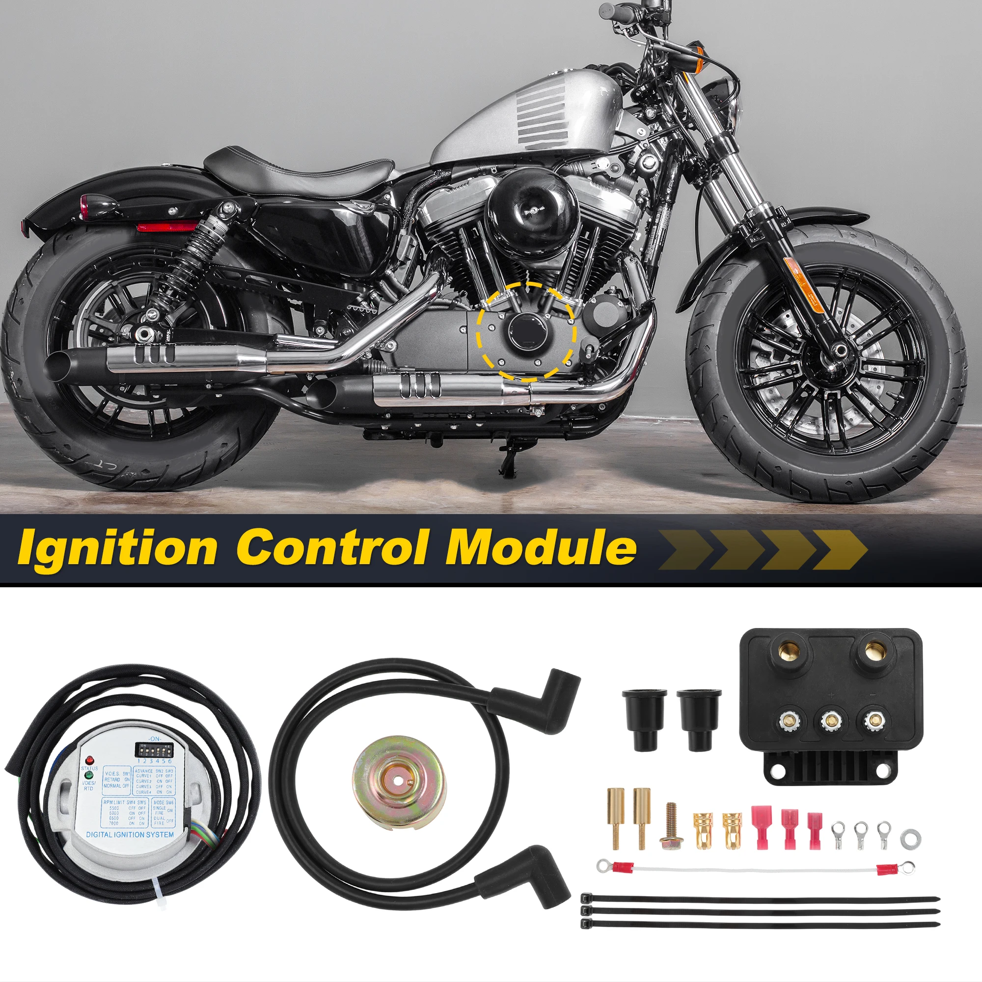 

UXCELL No 53-660 Комплект программируемой катушки зажигания с одним огнем для Harley для Big Twin