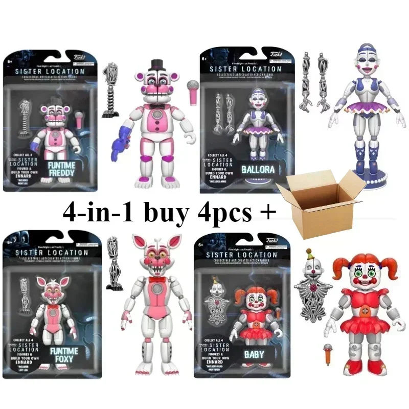 

Новые фигурки FNAF: Найтмар Фредди, Бонни, Фокси, Чика. Подвижные фигурки Blacklight Фредди, Фростби. Коллекционные игрушки.