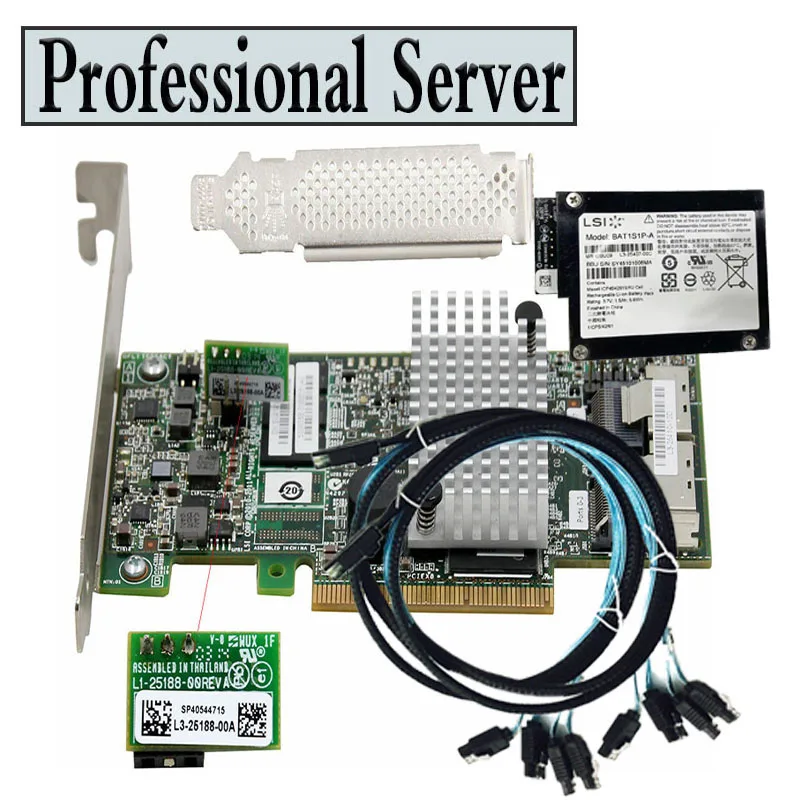 

LSI 9267-8i 6Gb RAID0/1/5/6/10 512MB 8Port SAS Controller Card+8087 SATA+Battery