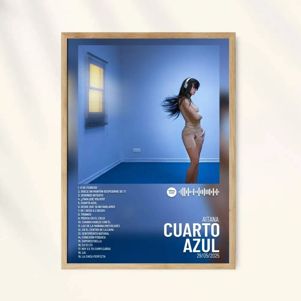 ملصق Aitana Cuarto Azul ملصق فني ذاتي اللصق مقاوم للماء لغرفة المقهى والبار #3