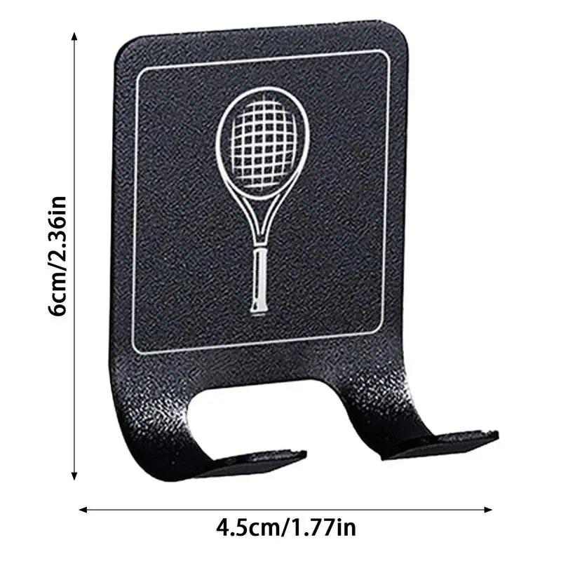 2Pcs Tennis Racket Holder Universals Wall Mounted Racket Rack Stainless Steel Wall Hook Space-Saving Badminton Racket Holder