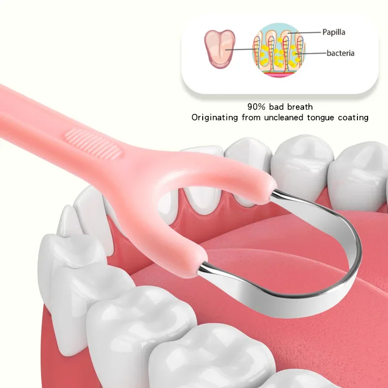 

Adult Silicone Tongue Scraper Tongue Cleaner Portable Travel Metal Tongue Cleaner Oral Brush Easy To Clean for Reduce Bad Breath