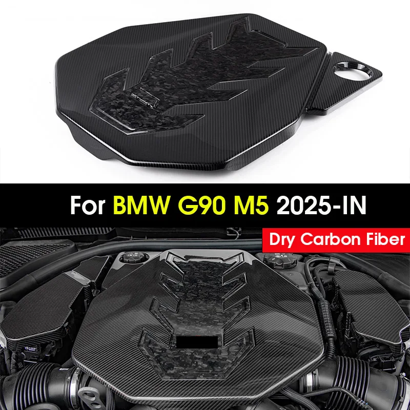 

Real Dry Carbon Fiber Engine Cover Engine Hood Cover Bodykit Trim Protector Panel Guard For BMW G90 M5 2025 2026 2027-IN Engine